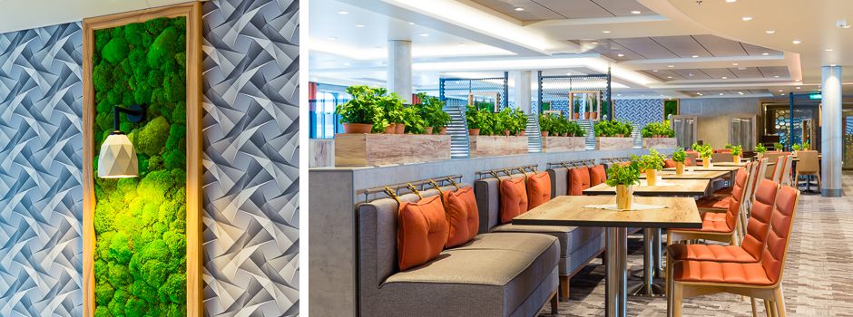 Restaurant room with tabel arrangements